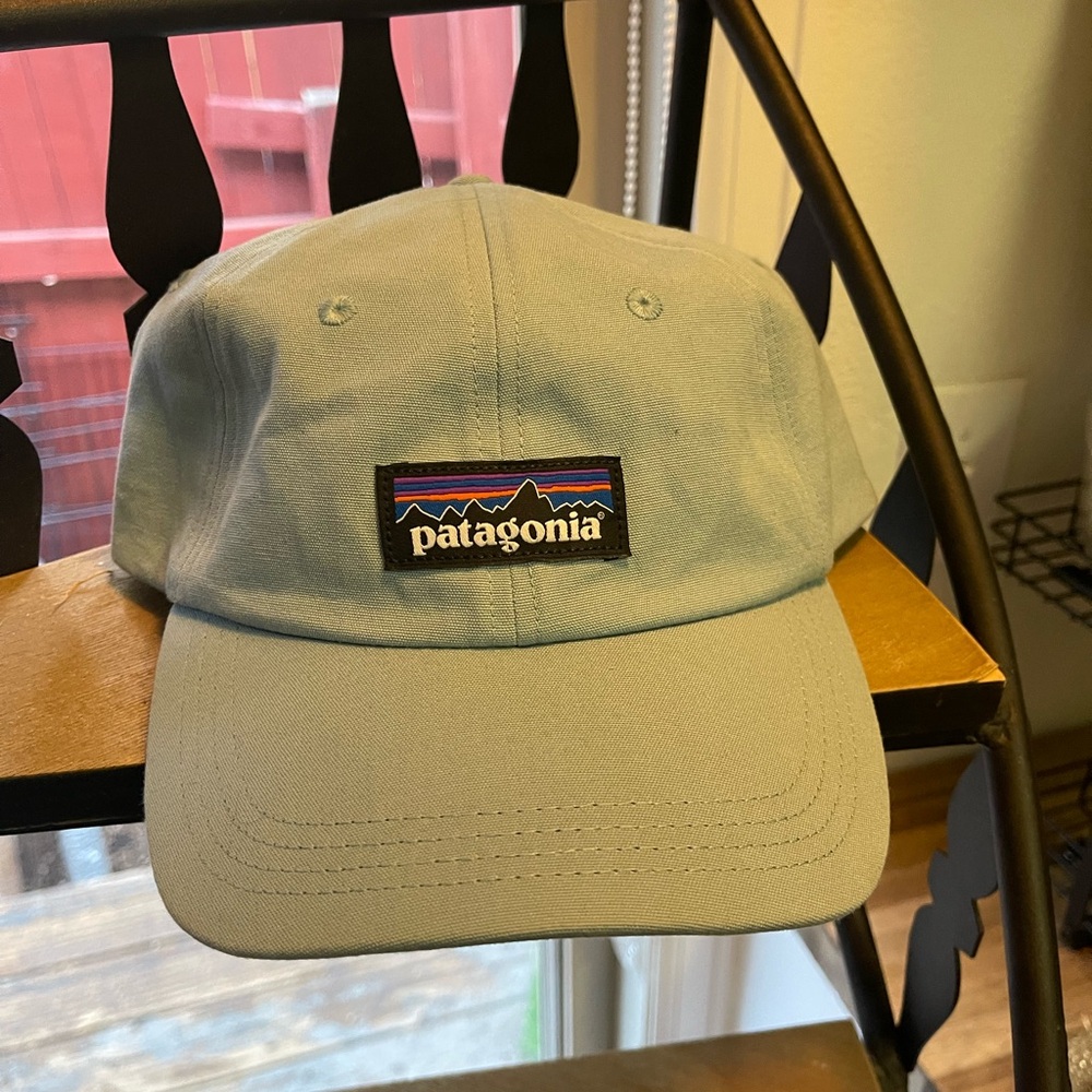 Patagonia P-6 Logo Trad Cap Baby Blue Strapback Hat NetPlus - Picture 1 of 5